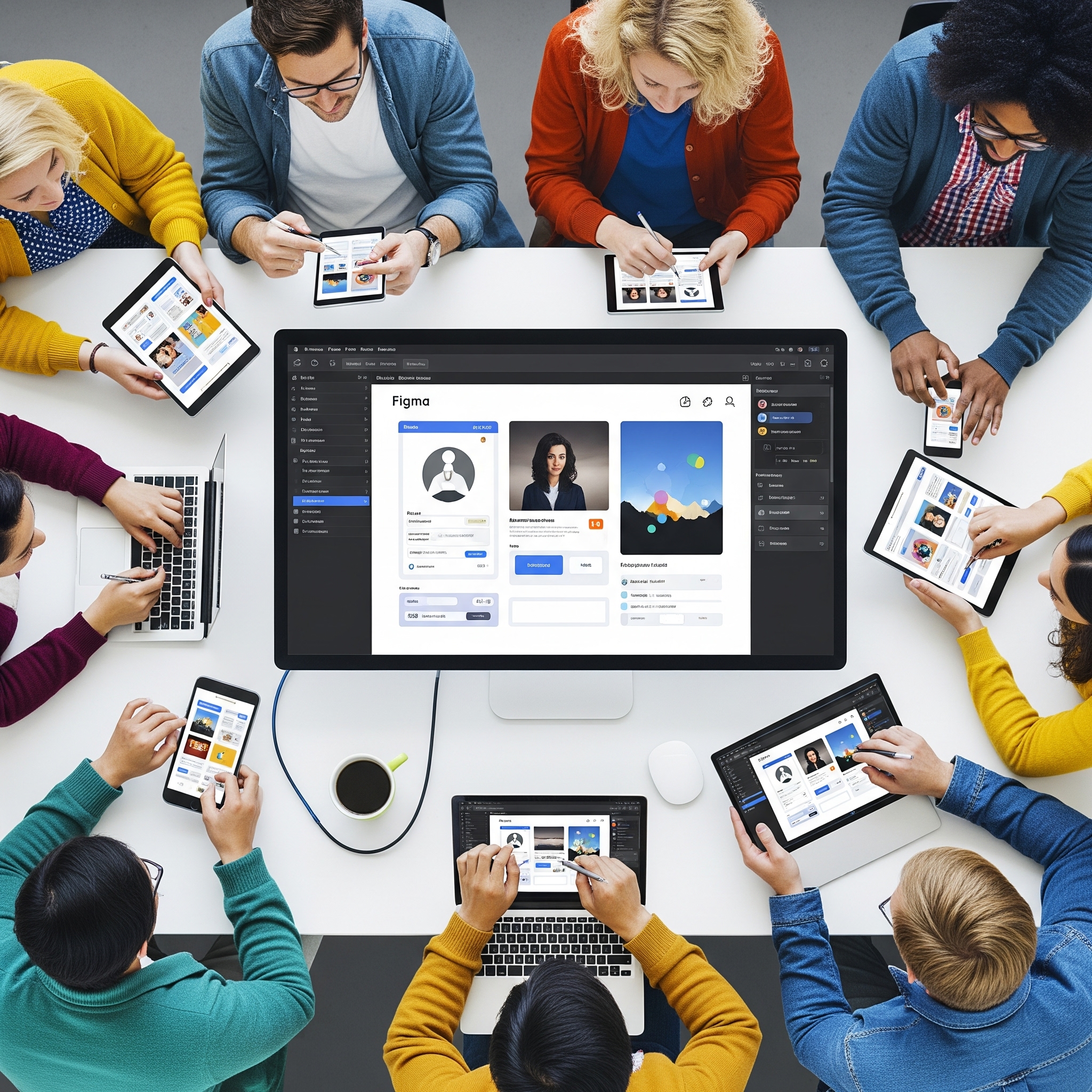 Figma interface showing real-time collaboration