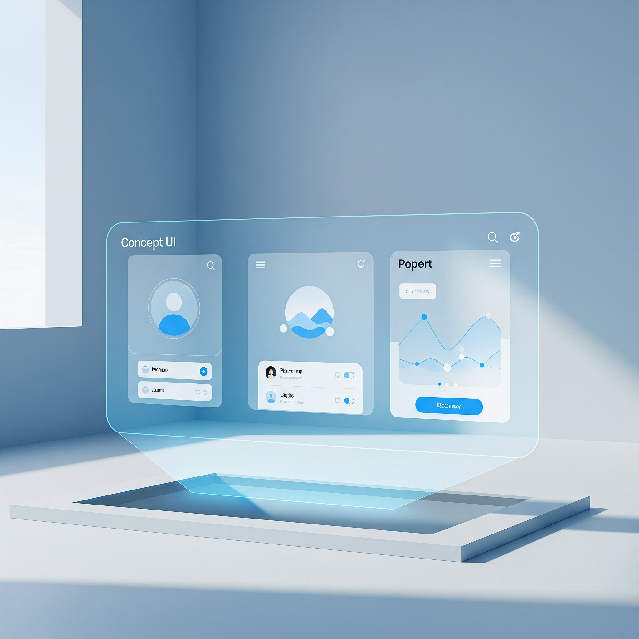 Concept design showcasing future UI trends with minimalistic design.