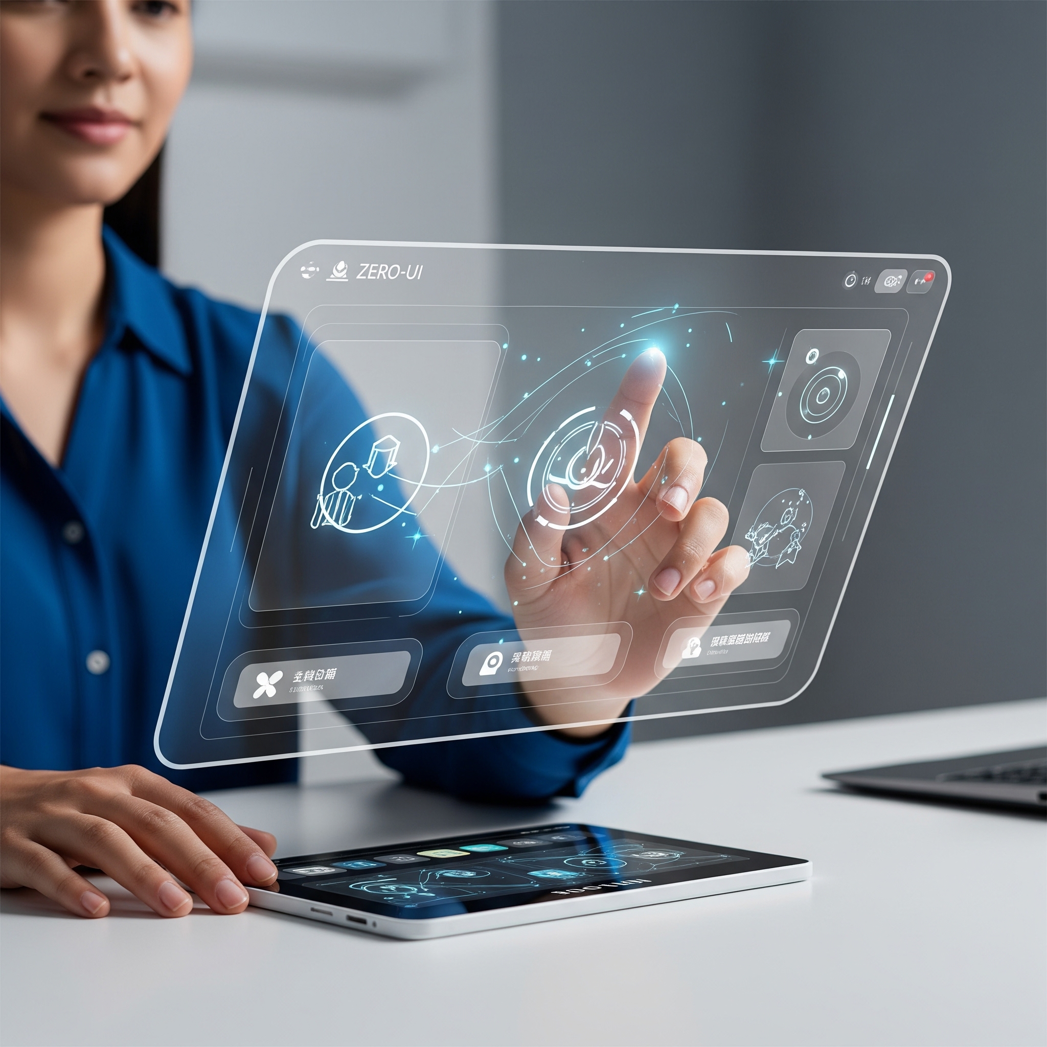 Zero-UI interface demonstrating gesture-based interaction for a more natural user experience.
