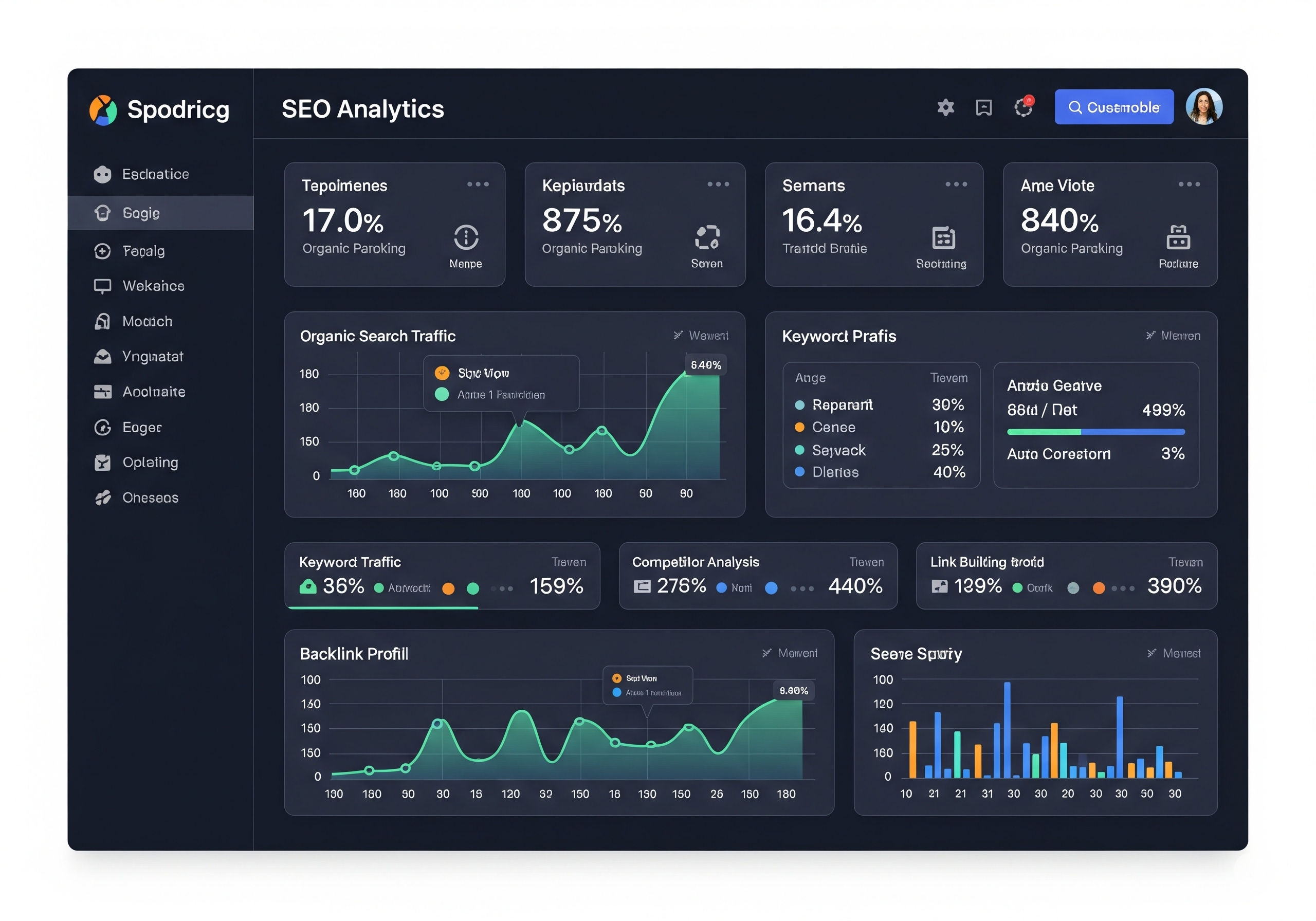 SEO analytics dashboard